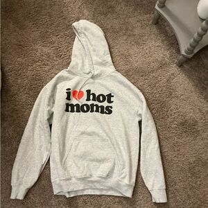 Danny Duncan Gray Hoodie with Bold Print “I Love Hot Moms”
